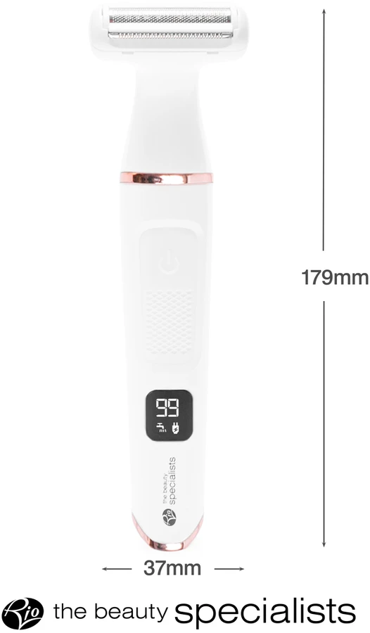 Rio SHTR-EU/1.3 Go Smooth 4-in-1 moteriškas skustuvas ir bikinio zonos kirptuvas, Baltas