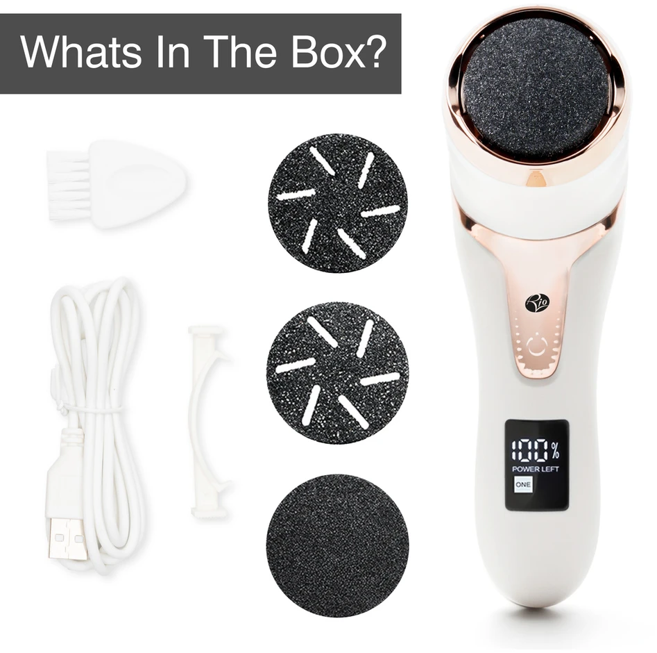 Rio-Beauty Go Smooth electric foot file with vacuum suction kojų nagų priežiūros priemonė Unisex