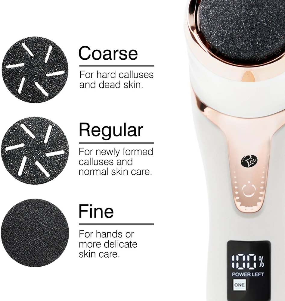 Rio-Beauty Go Smooth electric foot file with vacuum suction kojų nagų priežiūros priemonė Unisex