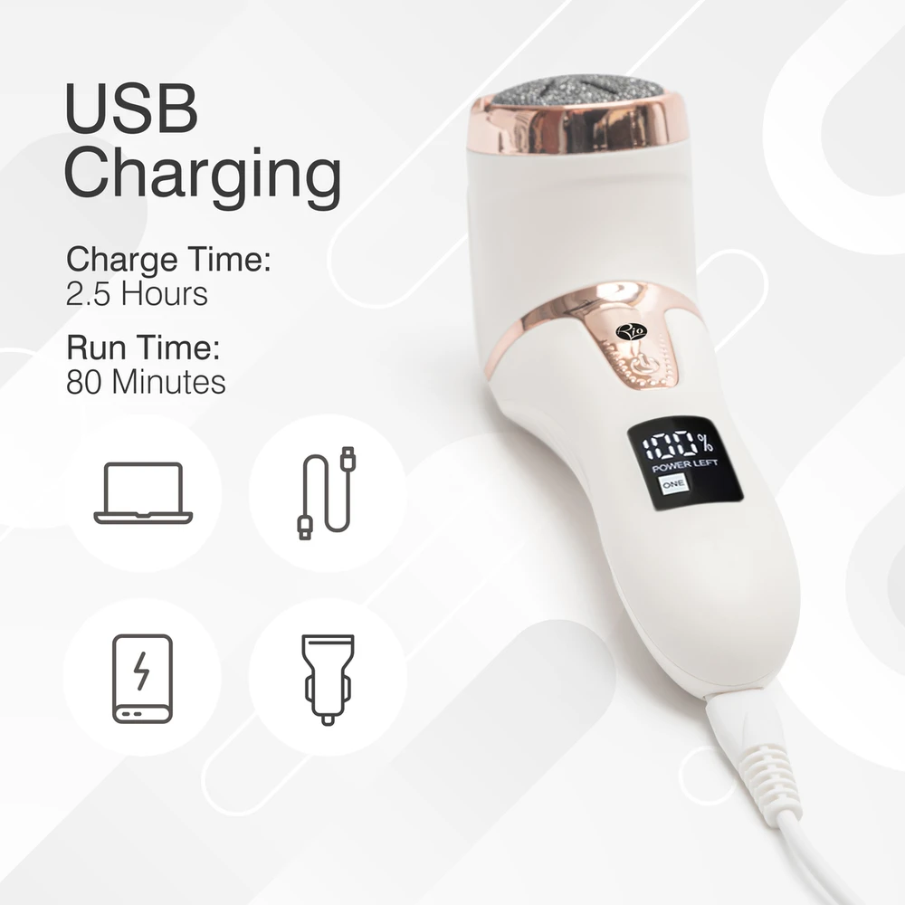 Rio-Beauty Go Smooth electric foot file with vacuum suction kojų nagų priežiūros priemonė Unisex