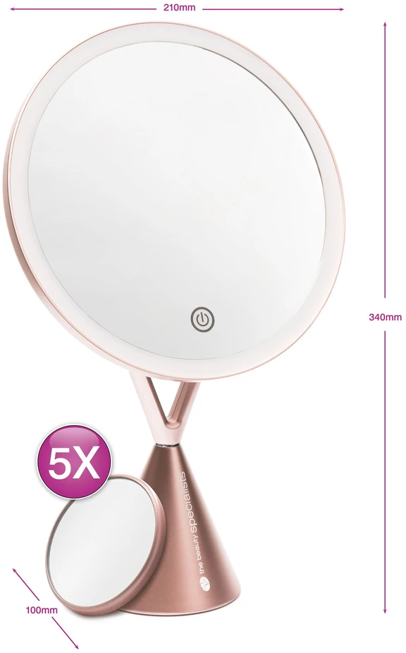 Rio MMCO-EU/1,4 Illuminated HD Make Up Mirror Rose Gold
