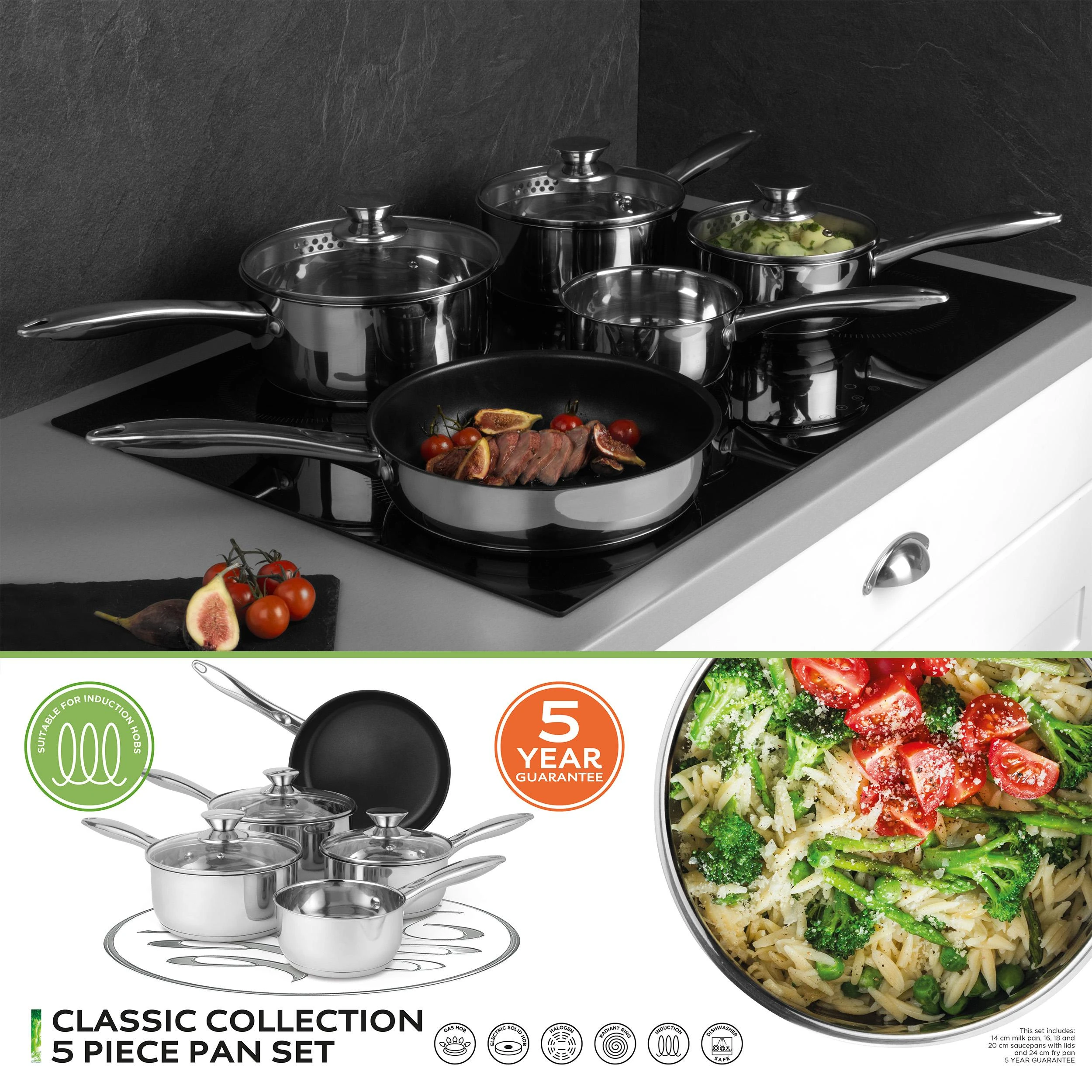 Russell Hobbs BW06572EU72 Classic collection S/S puodų rinkinys 5vnt