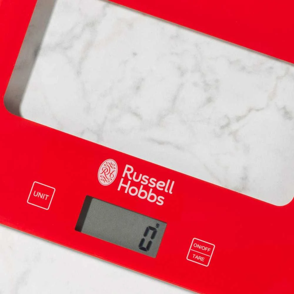 Virtuvinės svarstyklės Russell Hobbs RH015711RAR Square digital scale 5kg red