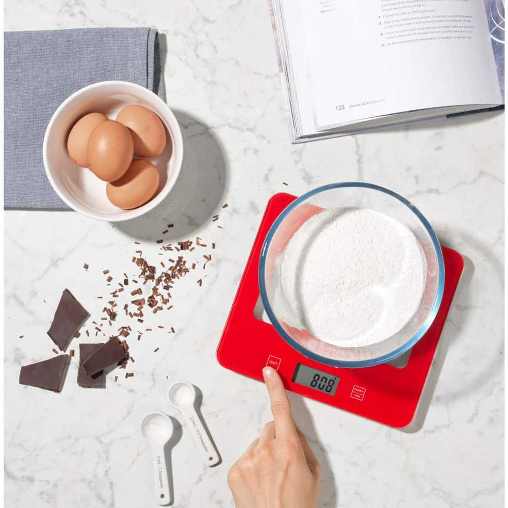 Virtuvinės svarstyklės Russell Hobbs RH015711RAR Square digital scale 5kg red