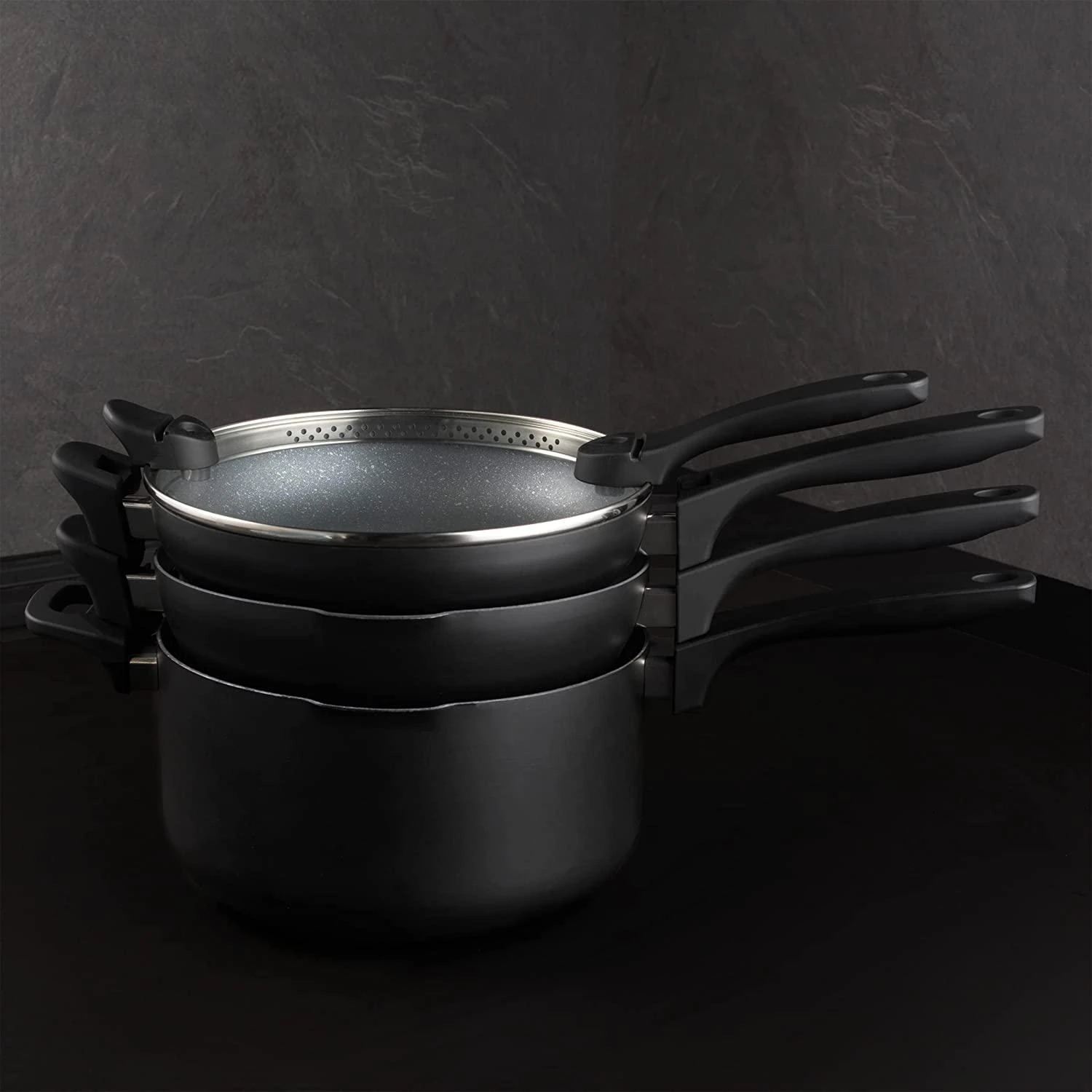 Russell Hobbs RH01840EU7 Stackable metallic marble puodų rinkinys 4pcs