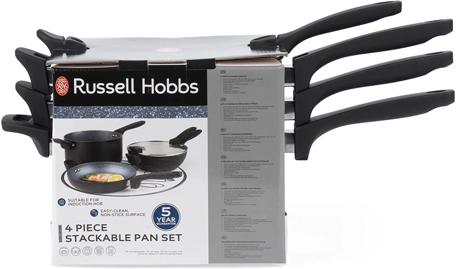 Russell Hobbs RH01840EU7 Stackable metallic marble puodų rinkinys 4pcs