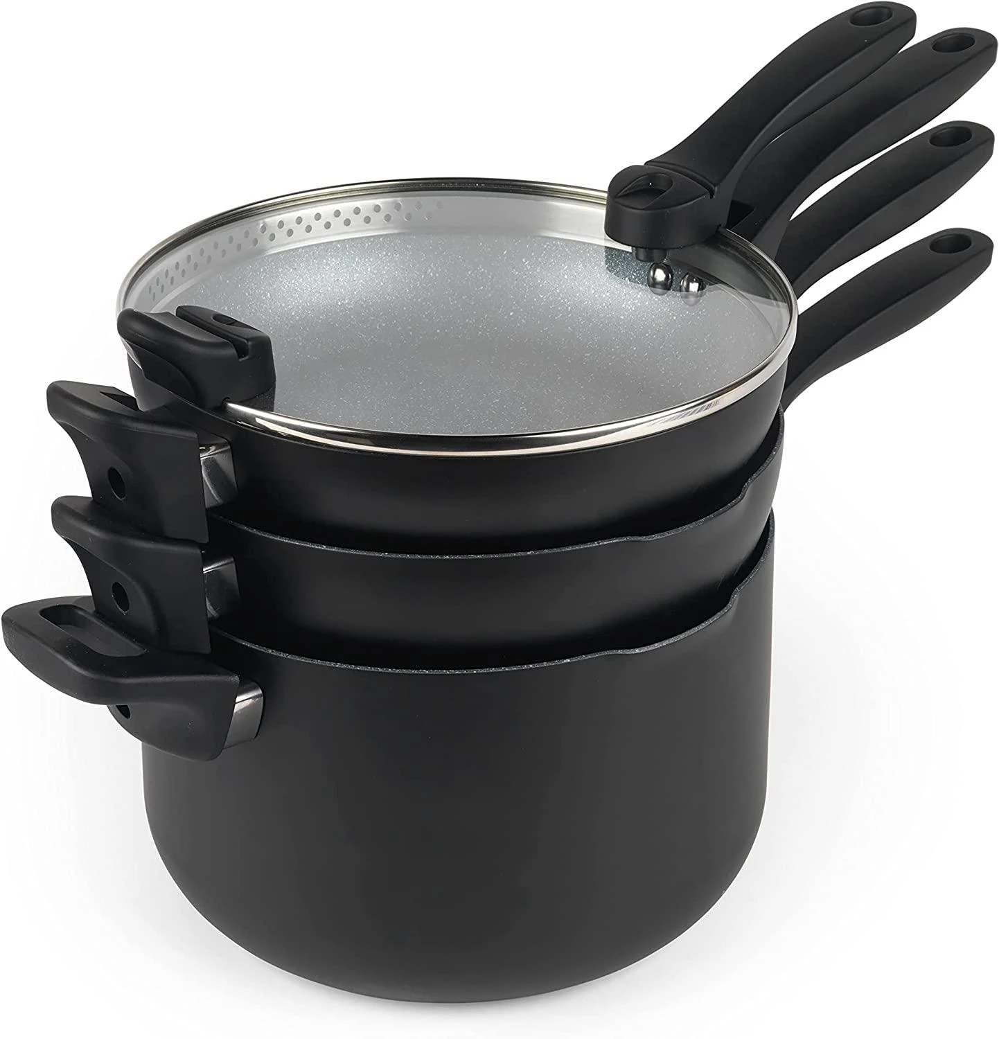 Russell Hobbs RH01840EU7 Stackable metallic marble puodų rinkinys 4pcs