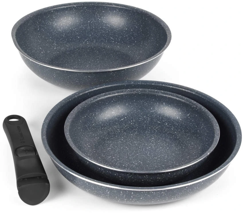 Russell Hobbs RH03296 Nightfall Stone 4 dalių Smart Clip keptuvių rinkinys