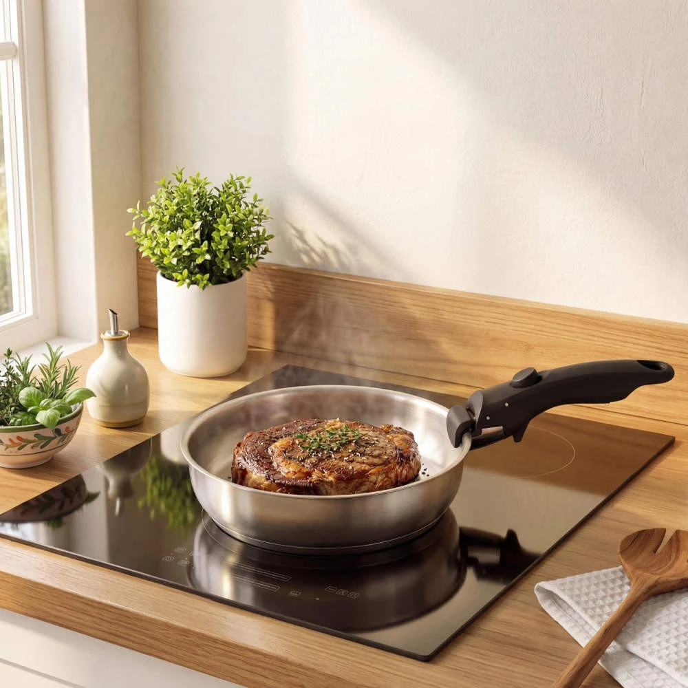 Russell Hobbs RH04033 nerūdijančio plieno 4 dalių keptuvės su „Smart Clip“