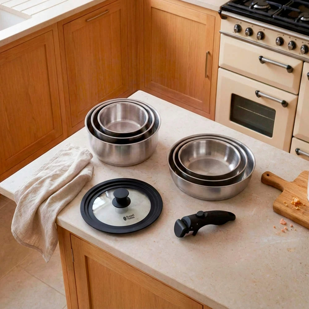 Russell Hobbs RH04041 nerūdijančio plieno 8 dalių „Smart Clip“ virtuvės reikmenų rinkinys