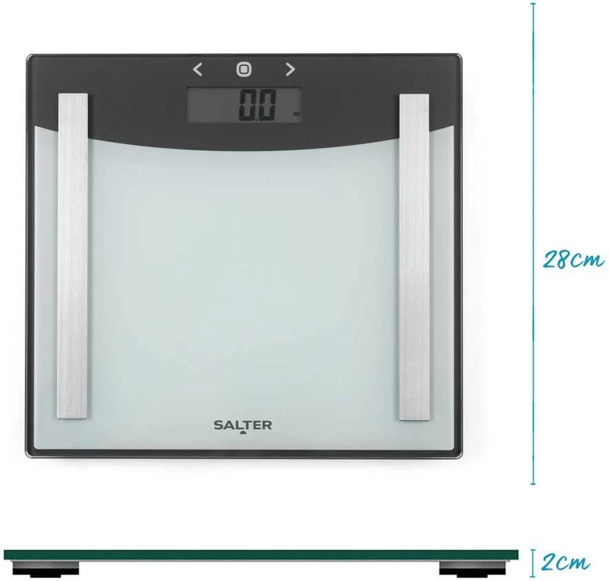 Salter 9137 SVWH3REU16 Sidabrinis Baltas Glass Analyser Scale