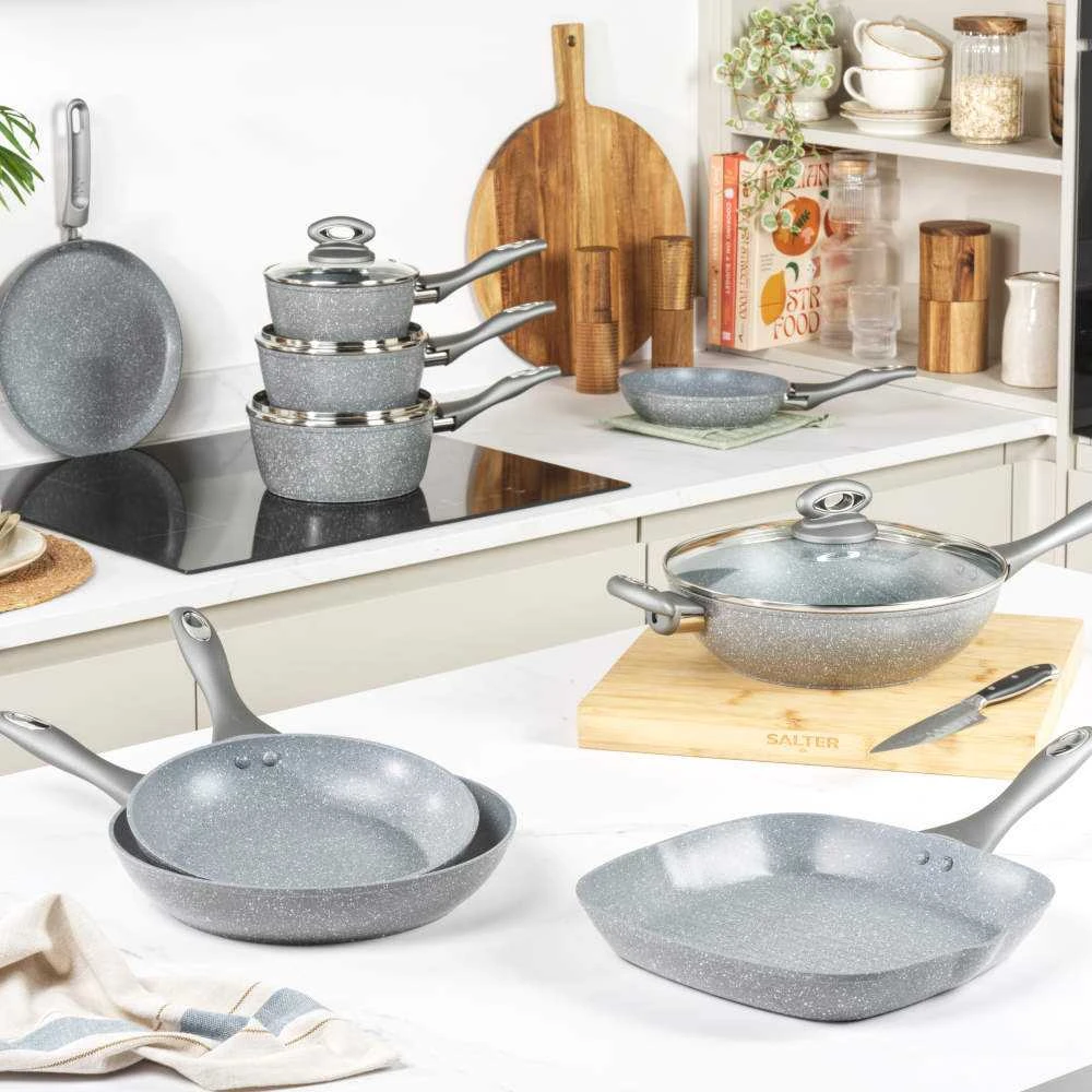 Salter BW02762G2MOR Marblestone 20 cm Fry Pan, Pilkas