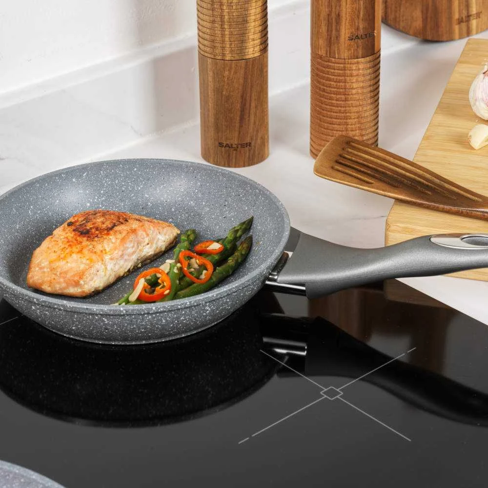 Salter BW02762G2MOR Marblestone 20 cm Fry Pan, Pilkas