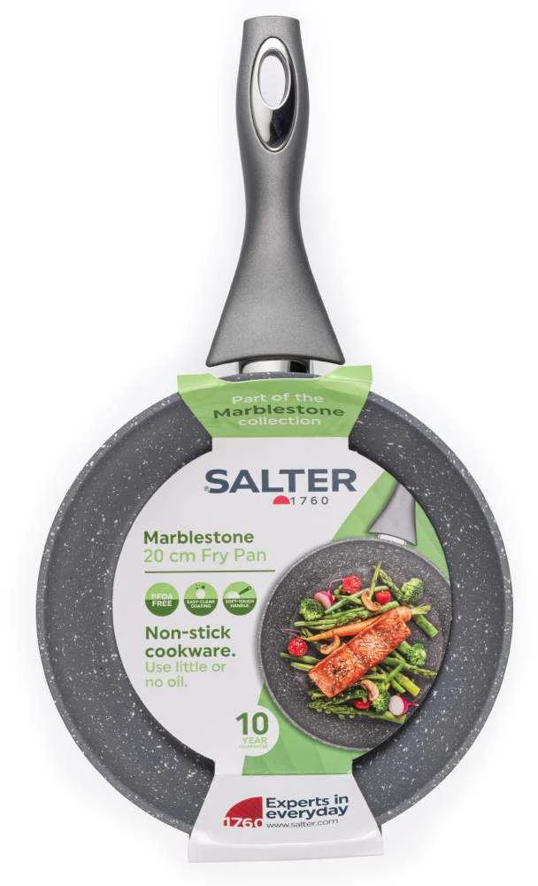 Salter BW02762G2MOR Marblestone 20 cm Fry Pan, Pilkas