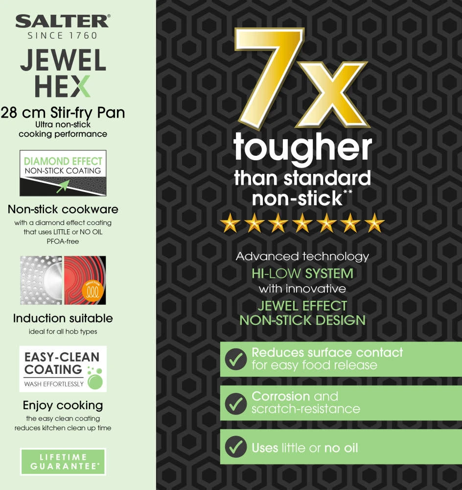 Salter BW11622SA3 Jewel Hex 28 cm keptuvė kepimui