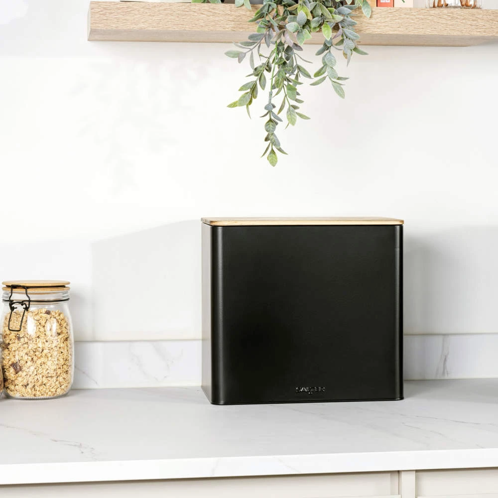 Salter BW128991 Toronto Bread Bin, Juodas/Wooden