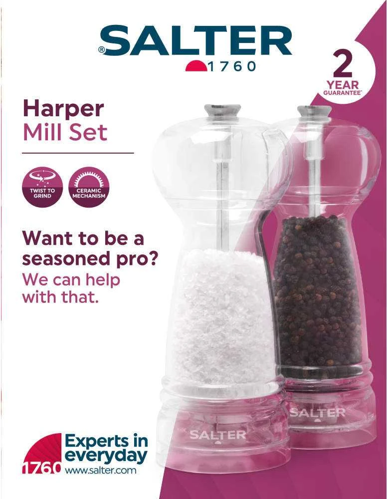 Salter BW12949EU7 Harper Mill Set Transparent