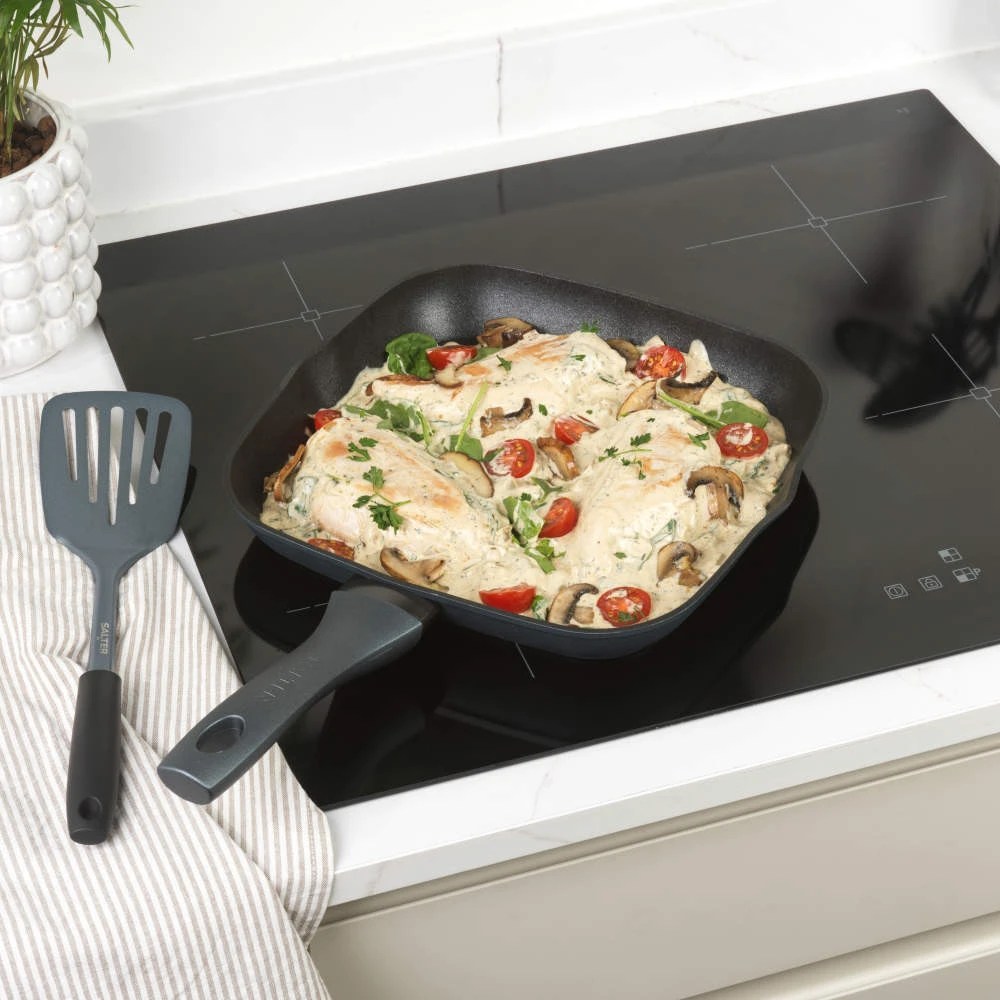 Salter BW13594DU Megastone Excellence 28cm Griddle Pan, Pilkas