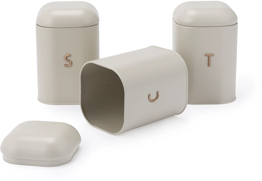 Salter BW13729OEU7 Pebble 3 Piece Canister Set Stone, rusvai gelsvas