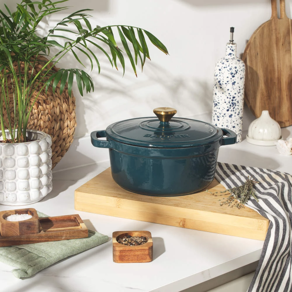 Salter BW13771GR Chester 3.4L Cast Iron Puodas Puodas 24 cm, Žalias