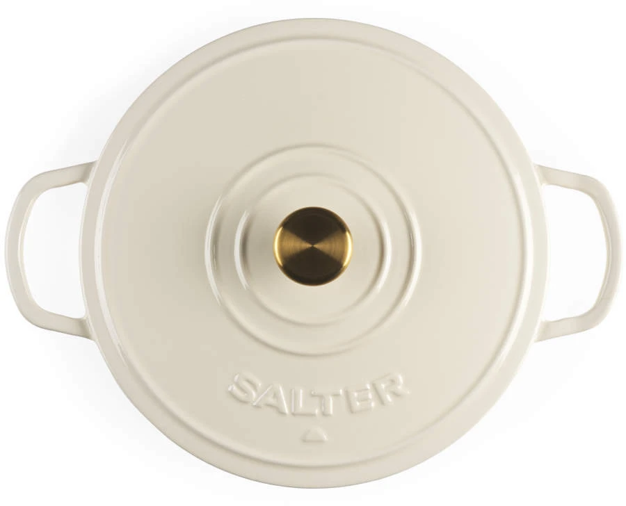 Salter BW13772C Chester 2.8L Shallow Cast Iron Puodas Puodas 30 cm, Kreminis