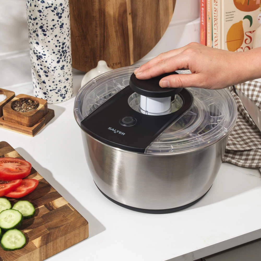Salter BW14097 Salad Spinner 6L, Sidabrinis