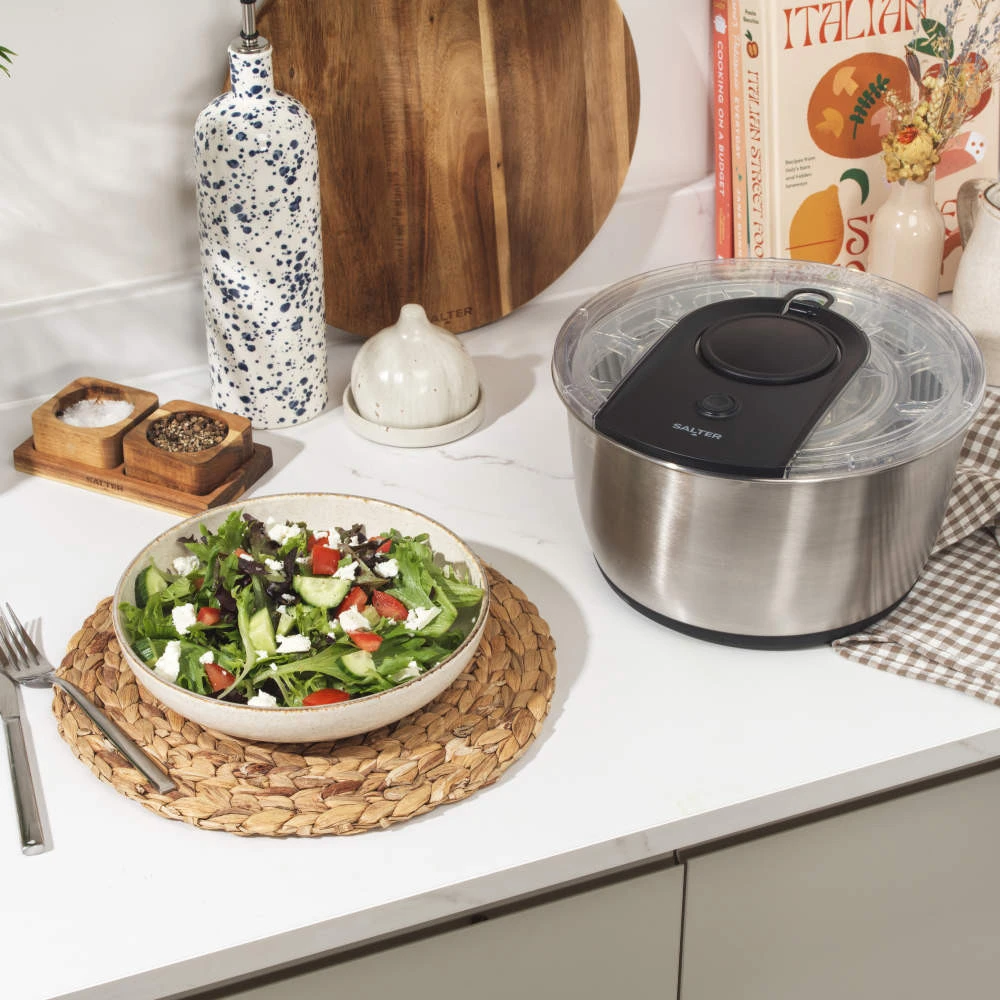 Salter BW14097 Salad Spinner 6L, Sidabrinis