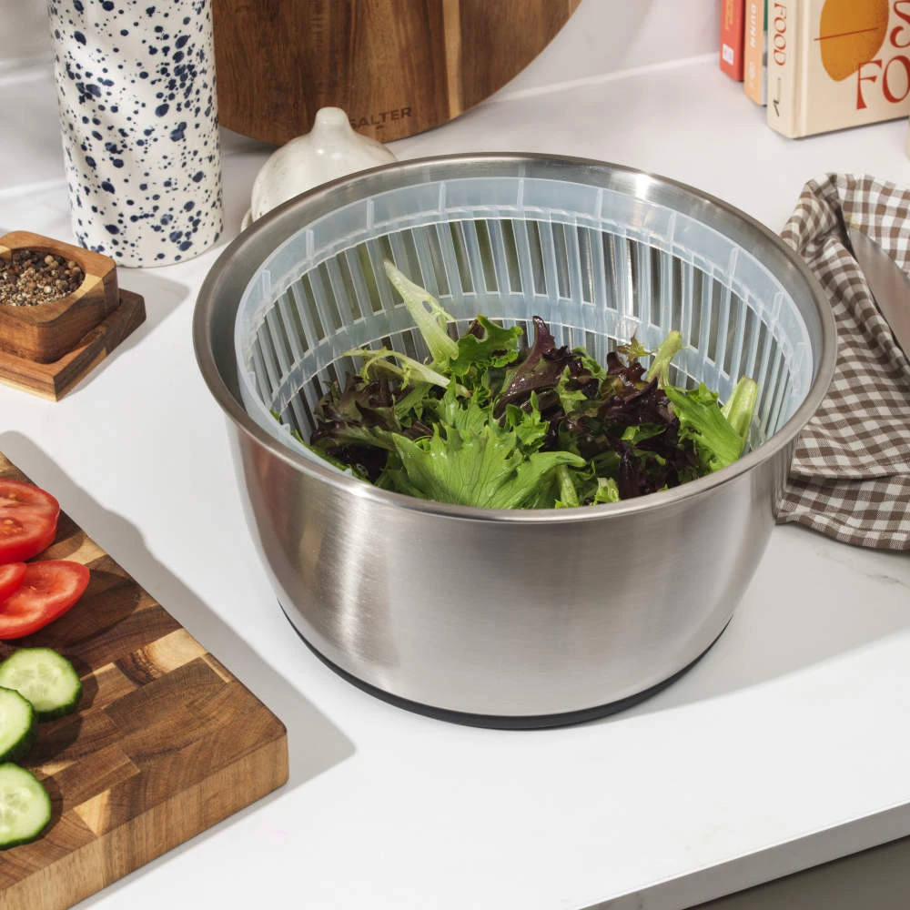 Salter BW14097 Salad Spinner 6L, Sidabrinis