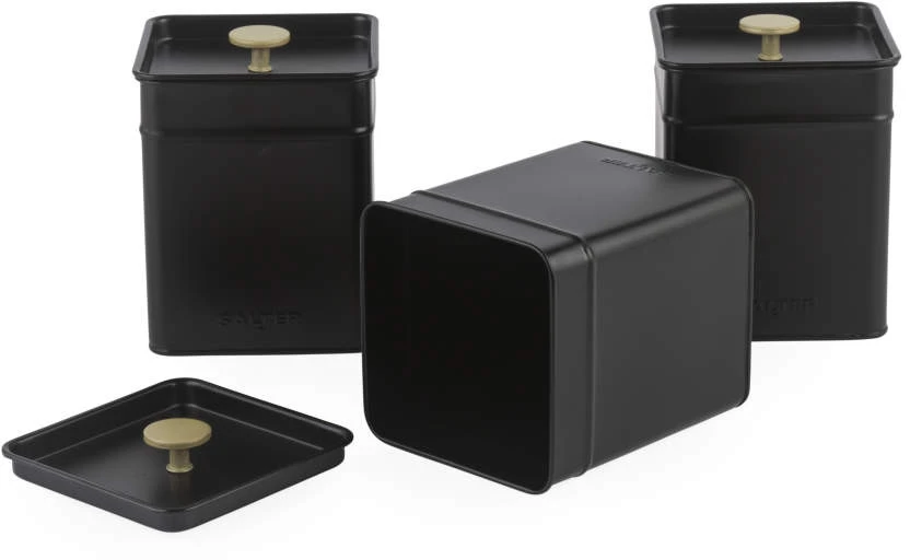 Salter BW14370 Alchemy 3-Piece Canister Set, Juodas
