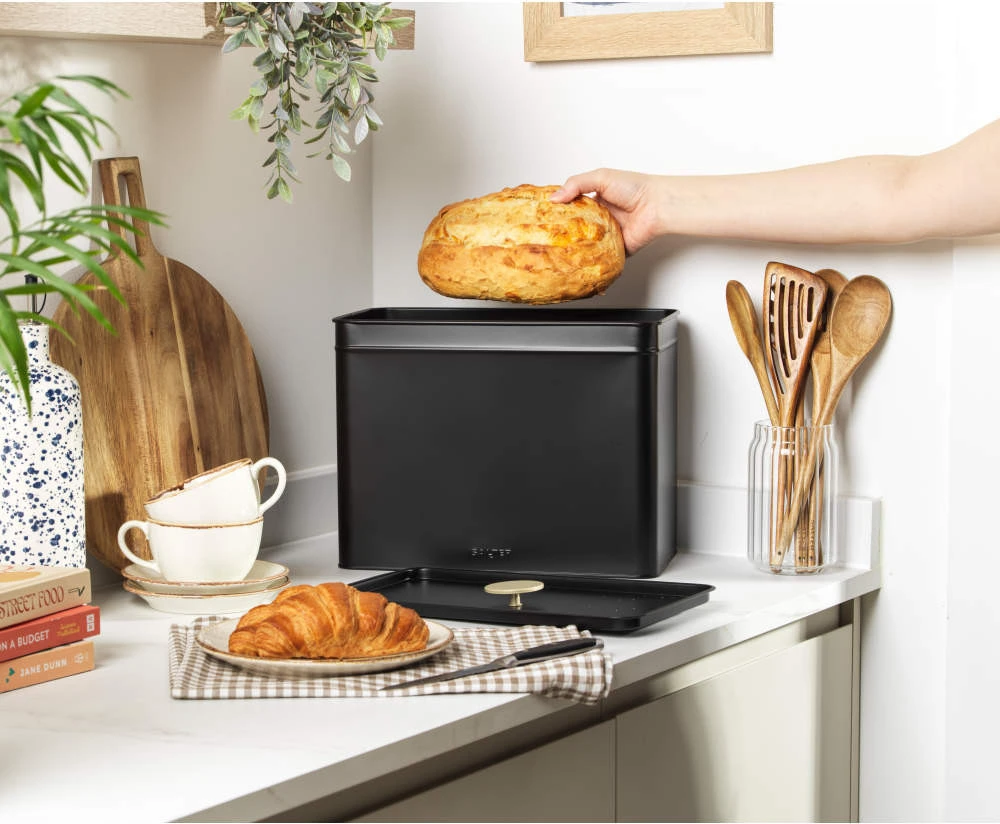 Salter BW14371 Alchemy Bread Bin, Juodas