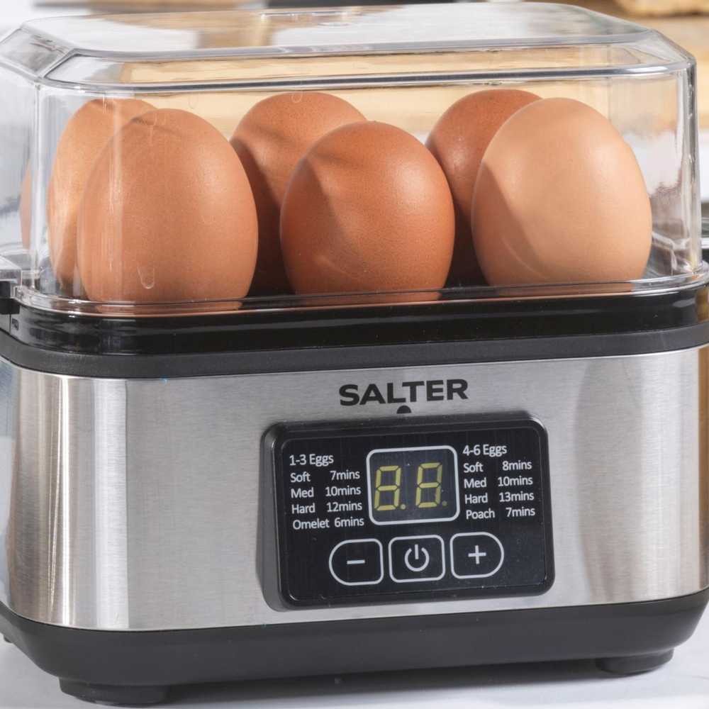 Jajowar Salter Jajowar do 6 jajek Salter DIGITAL 430W Garų puodas Jaja Omlety Puodas Miarka