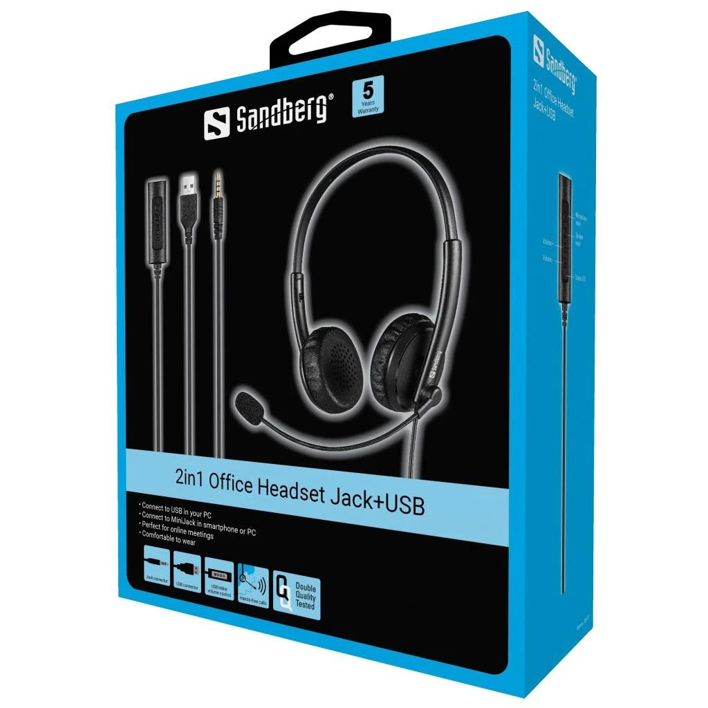Jack Sandberg 2in1 biuro ausinės lizdas + USB