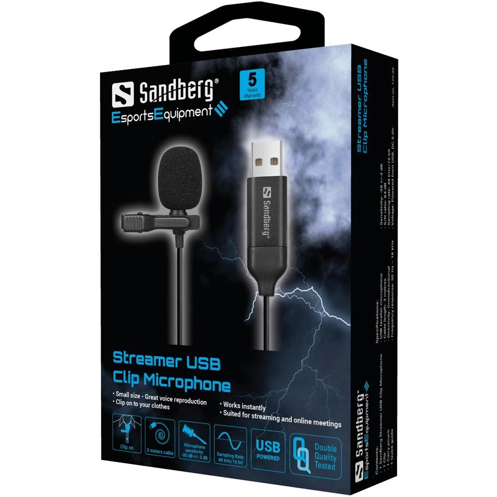 Sandberg Streamer USB klipas mikrofonas