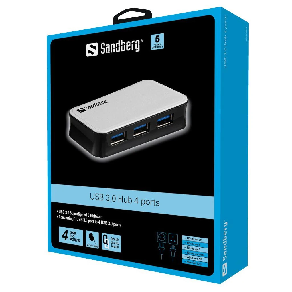 Sandberg USB 3.0 Hub 4 prievadai