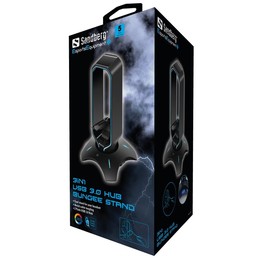 Sandberg 3in1 USB 3.0 Hub Bungee stovas
