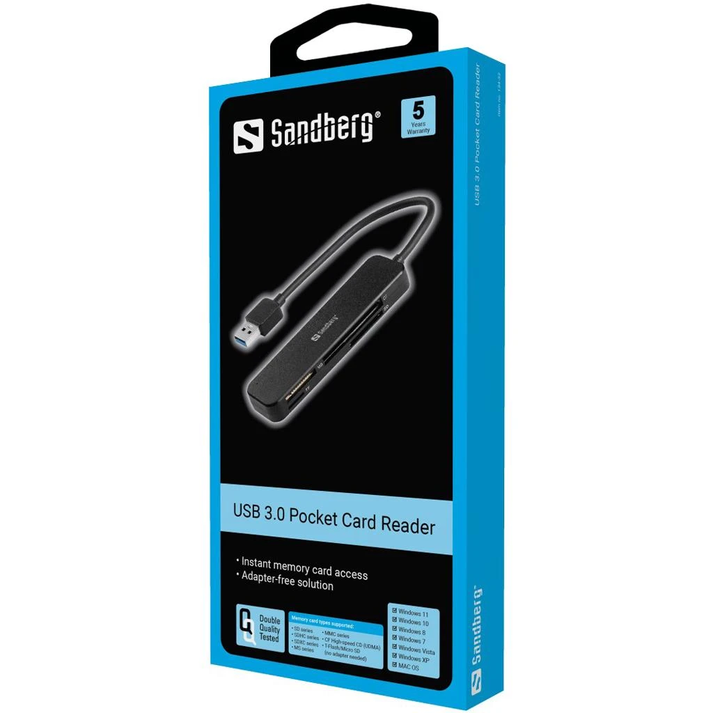 Sandberg USB 3.0 kišeninis kortelių skaitytuvas