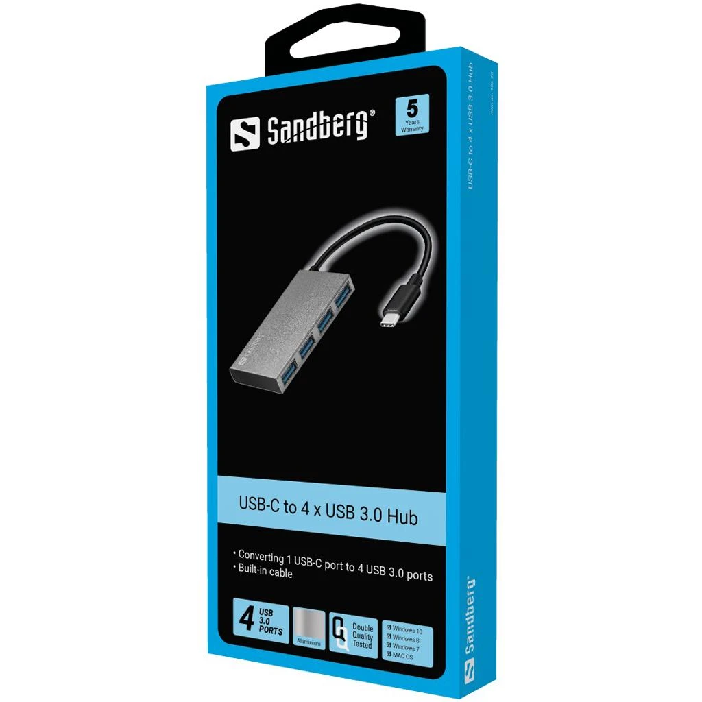 Sandberg USB-C iki 4 xUSB 3.0 Pocket Hub