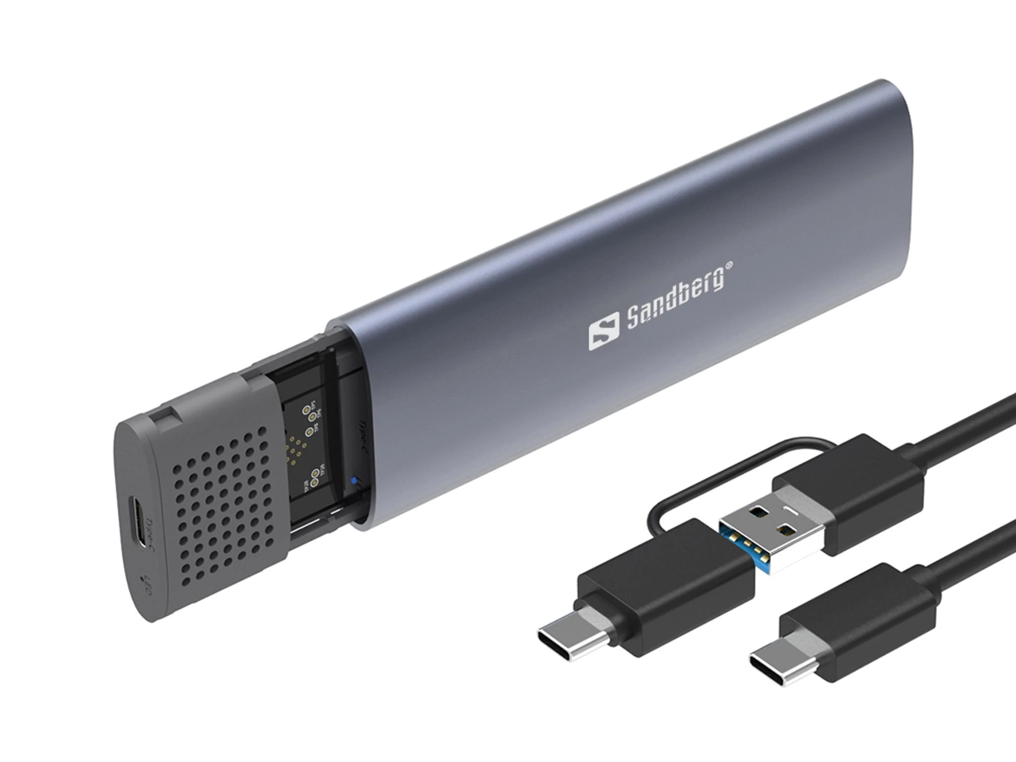 Sandberg USB 3.2 dėklas, skirtas M.2+NVMe SSD