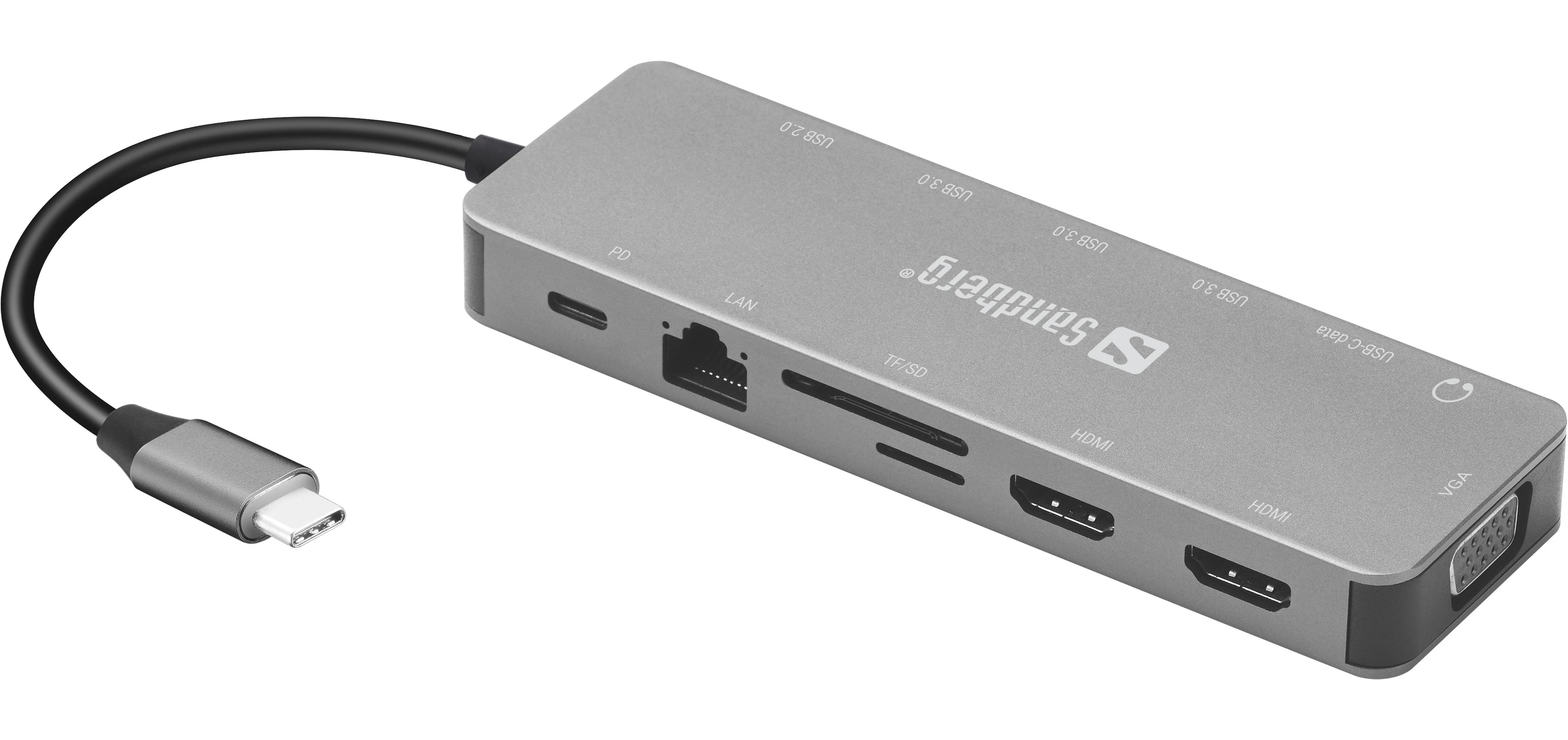 Sandberg 13-in-1 dokas su USB-C laidu