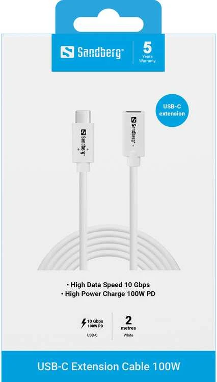 Sandberg USB-C-gt;C M-F USB 3.1 100W, 2M
