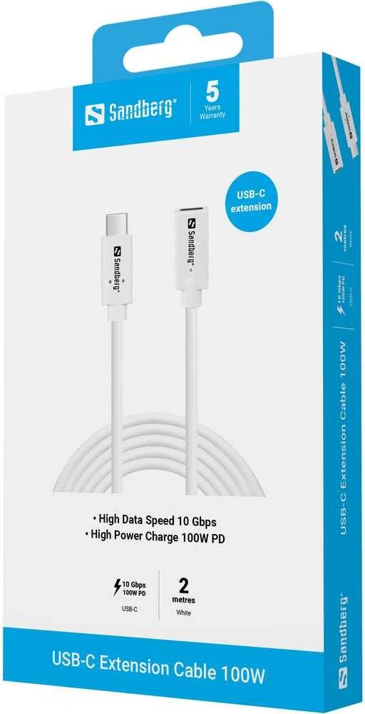 Sandberg USB-C-gt;C M-F USB 3.1 100W, 2M