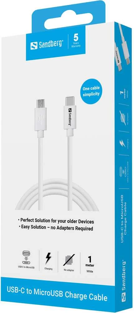 Sandberg USB-C į MicroUSB įkrovimo kabelis, 1 m