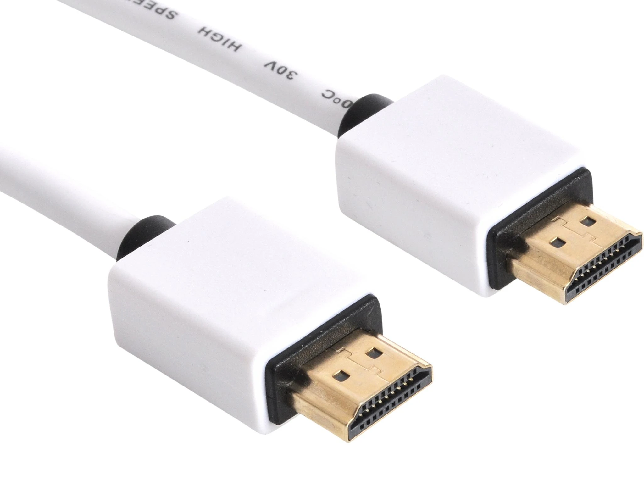 Baltas HDMI 2.0 laidas su auksinėms jungtimis