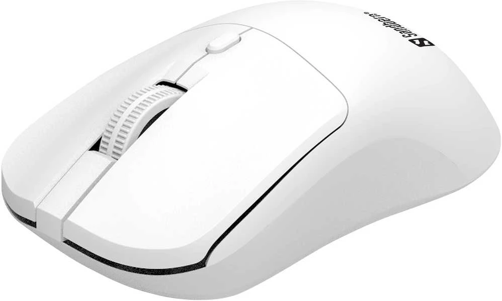 Sandberg 331-05 belaidė pelė, taupanti energiją, balta, kairė ir dešinė, USB-A adapteris