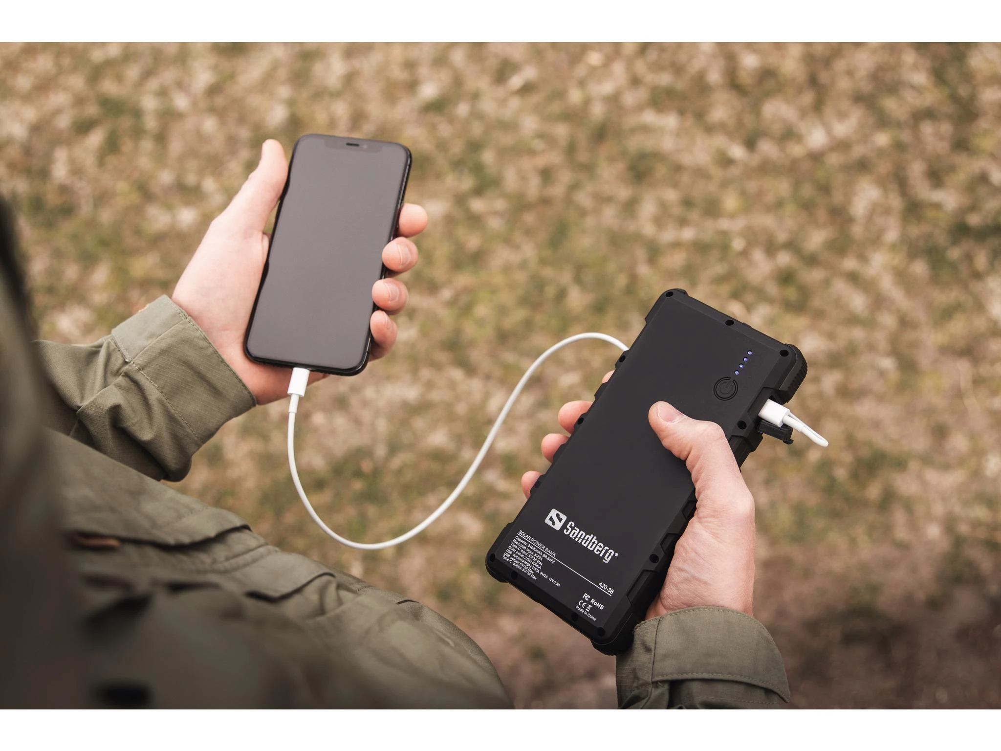 Nešiojama saulės baterija-įkroviklis Sandberg Outdoor Solar Powerbank 24000