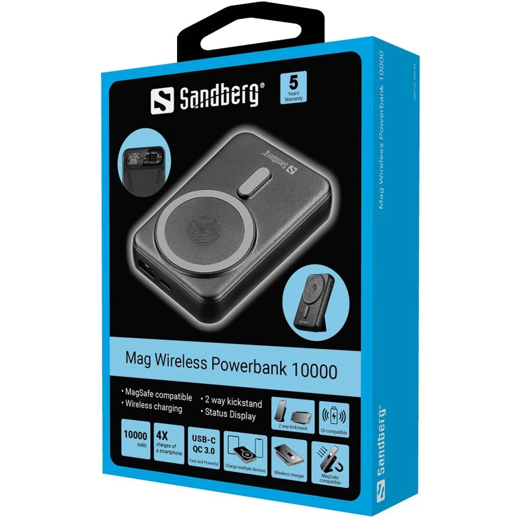 Sandberg Magnet Wireless Powerbank 10000