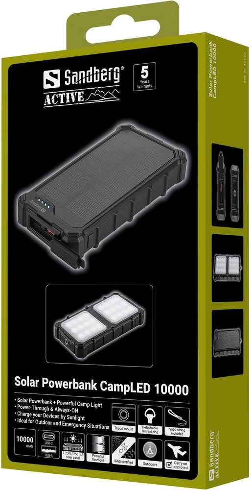 Powerbankas su stovyklavimo žibintu Sandberg CampLED 10000