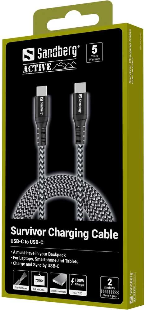 Sandberg USB-C laidas 2 m, 100 W