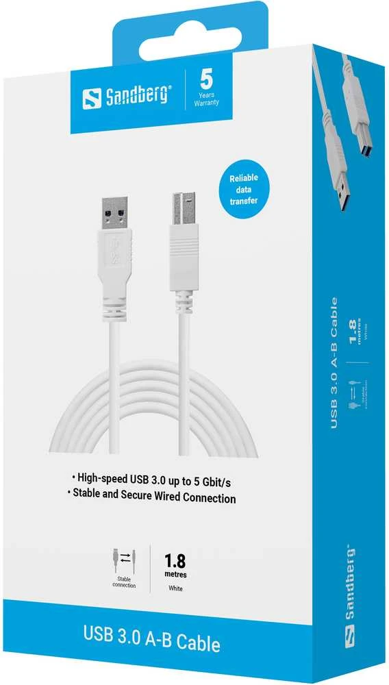 Sandberg 509-23 USB 3.0 A-B kabelis 1,8 m