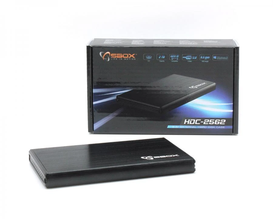 Sbox HDC-2562B 2.5 Išorinis kietasis diskas HDD Case Blackberry Juodas